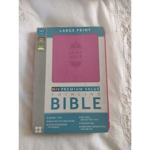 NIV Value Thinline Bible [Large Print, Pink] by Zondervan (2017, Imitation...